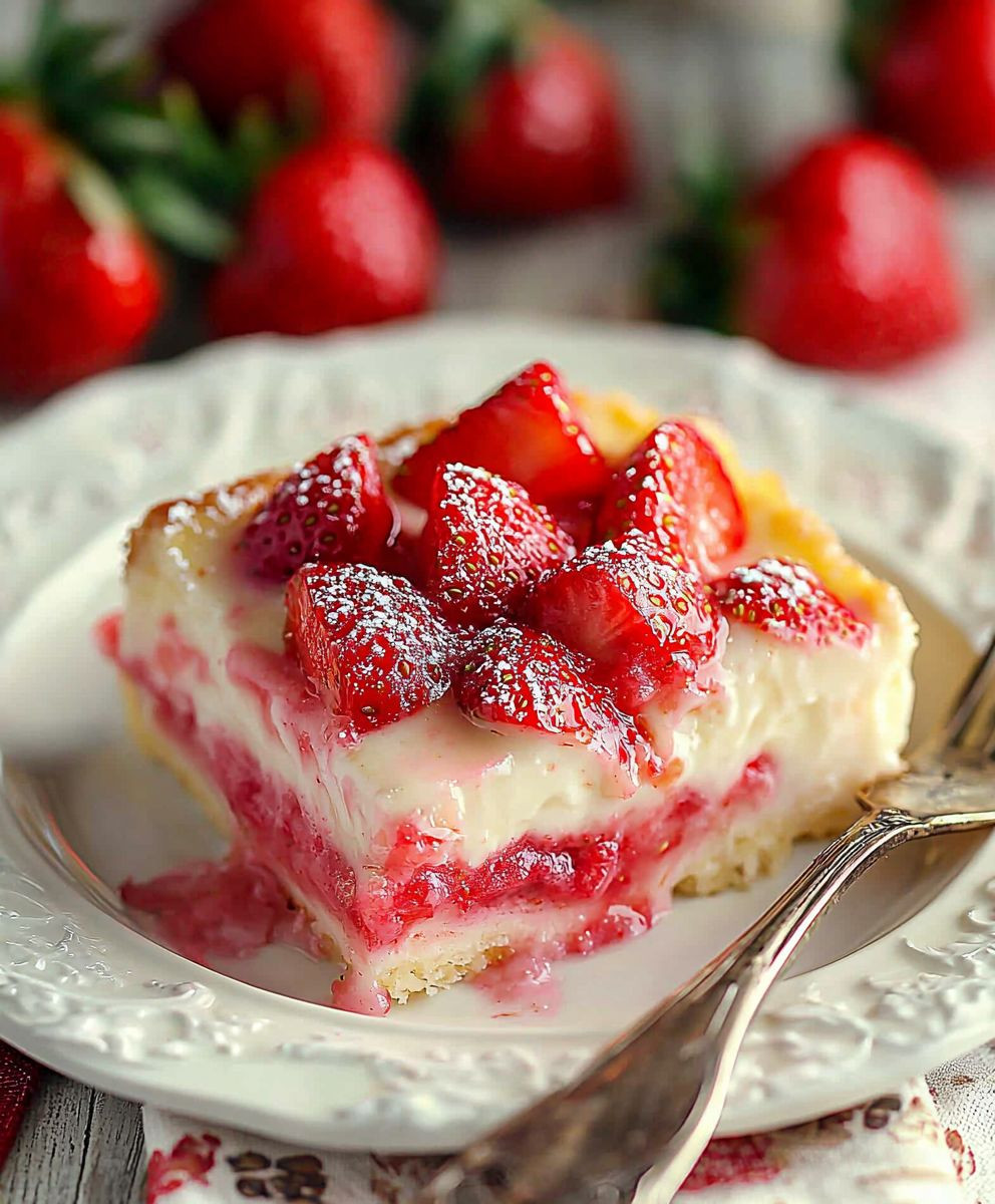 Crème anglaise fraise rhubarbe