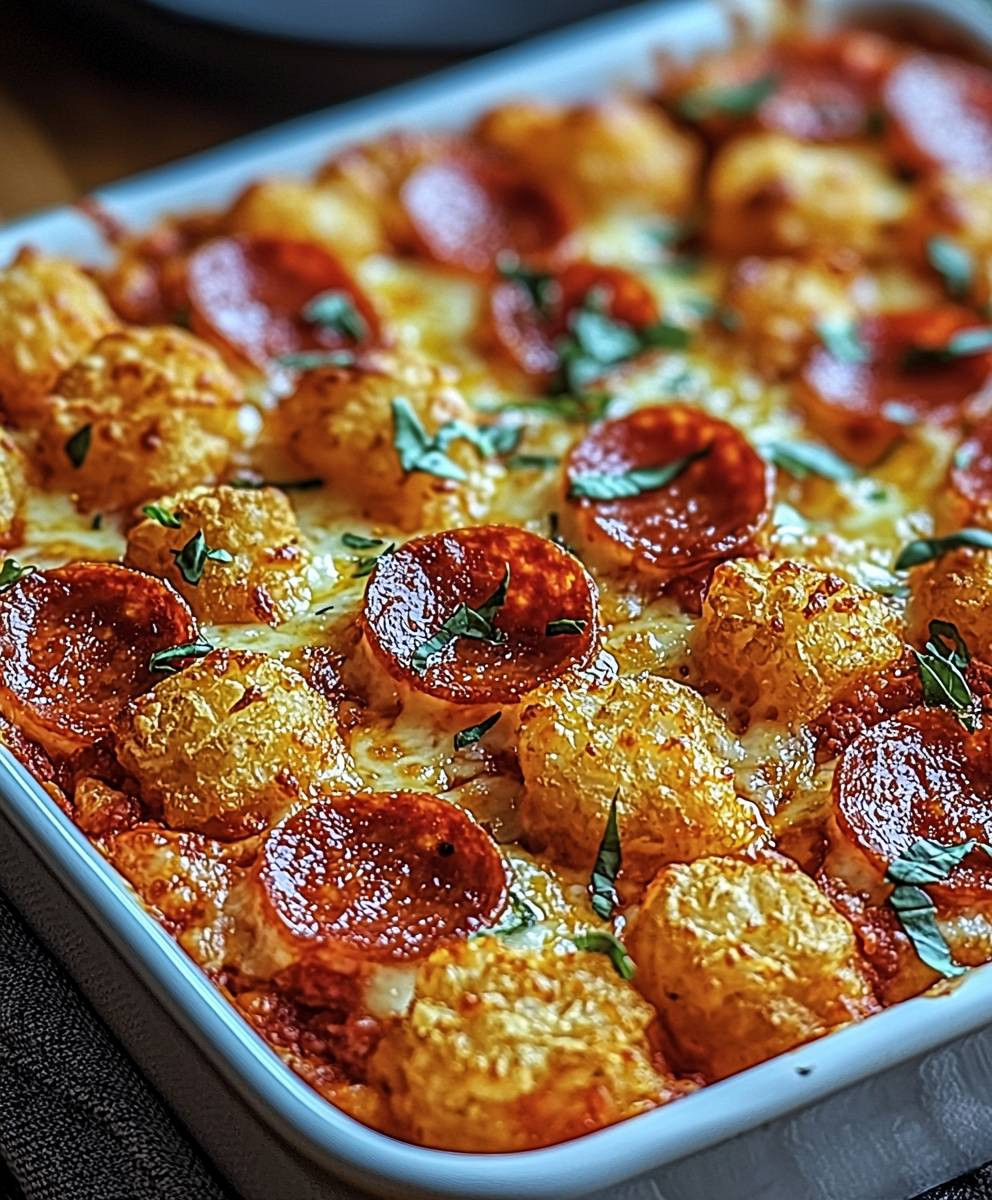 Casserole pizza tater tot