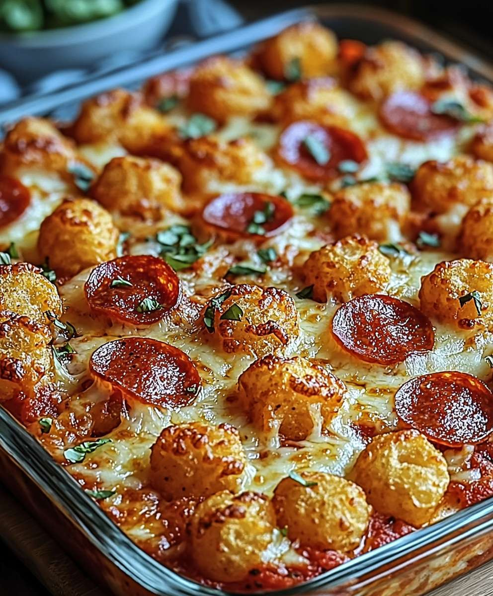 Casserole pizza tater tot