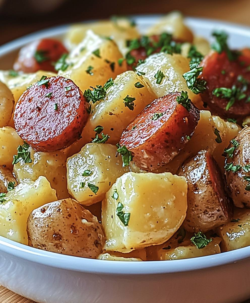 Pommes de terre fromage kielbasa mijoteuse