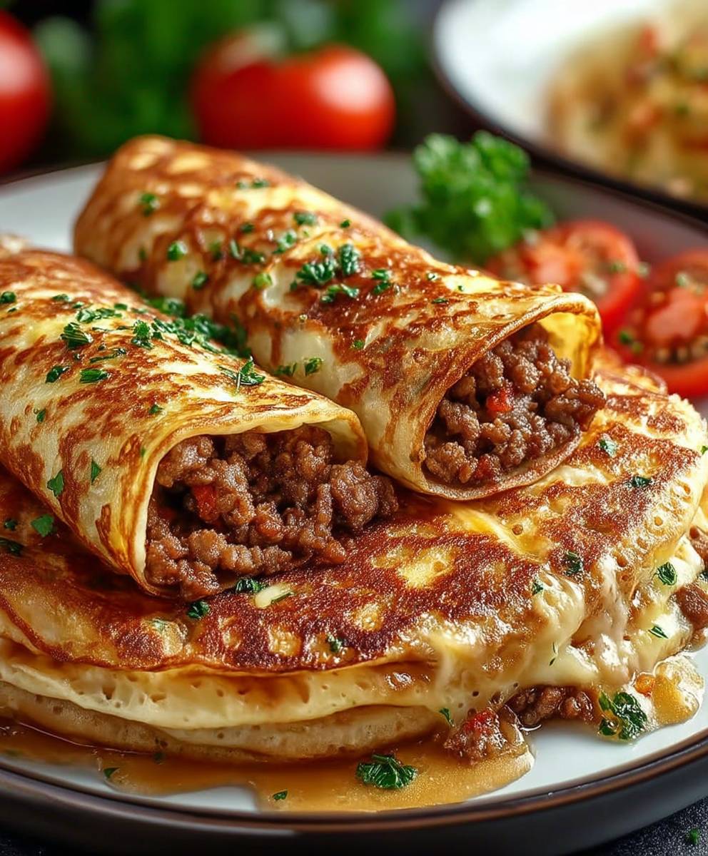 Crêpes salées viande hachée