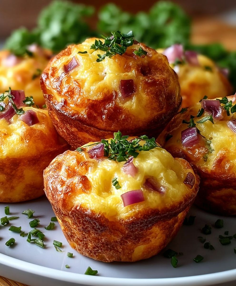 Muffins salés fromage oignons rouges