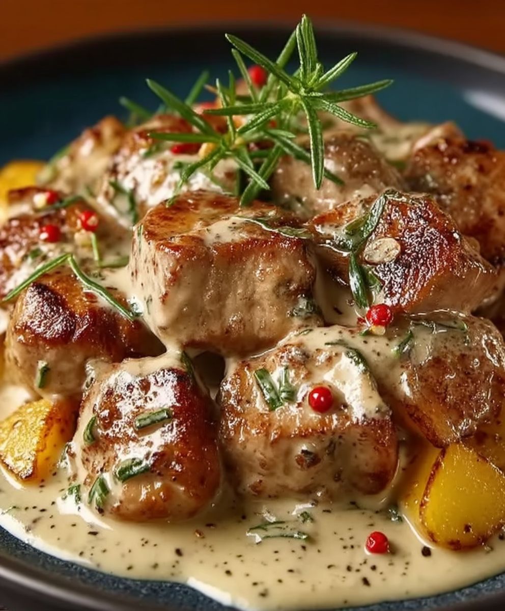 Sauté de porc crème moutarde