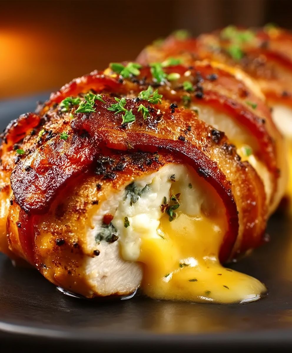 Poulet farci fromage bacon