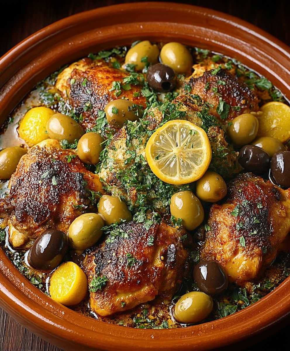 Tajine poulet citron confit olives