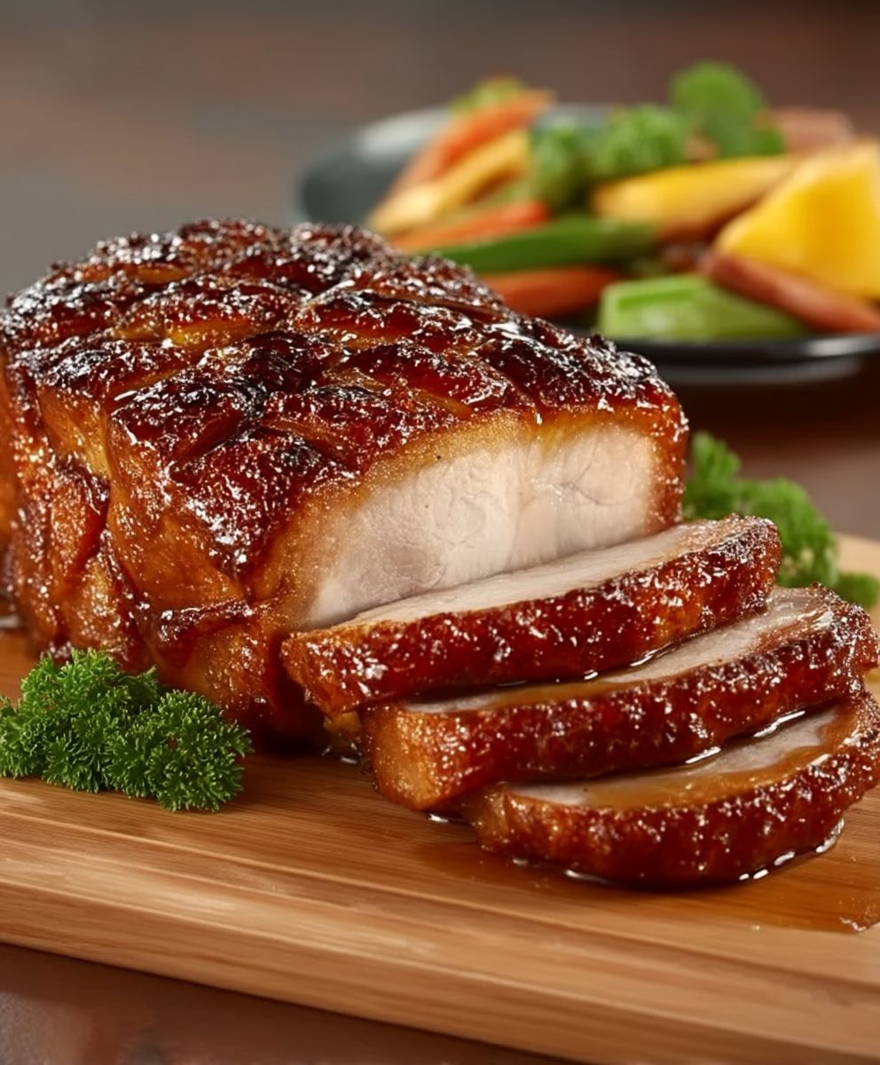Rôti de porc glacé au miel