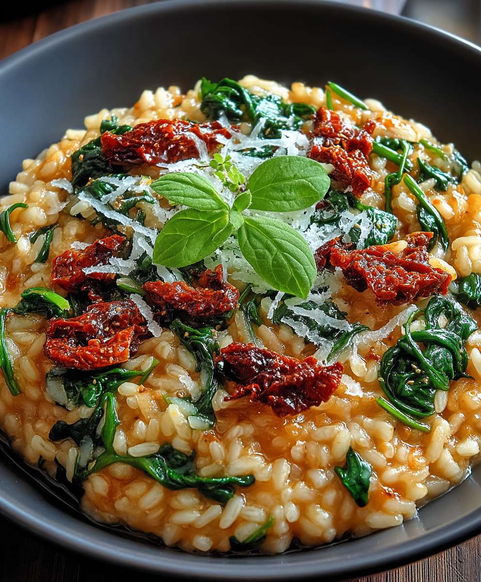 Risotto tomates séchées épinards