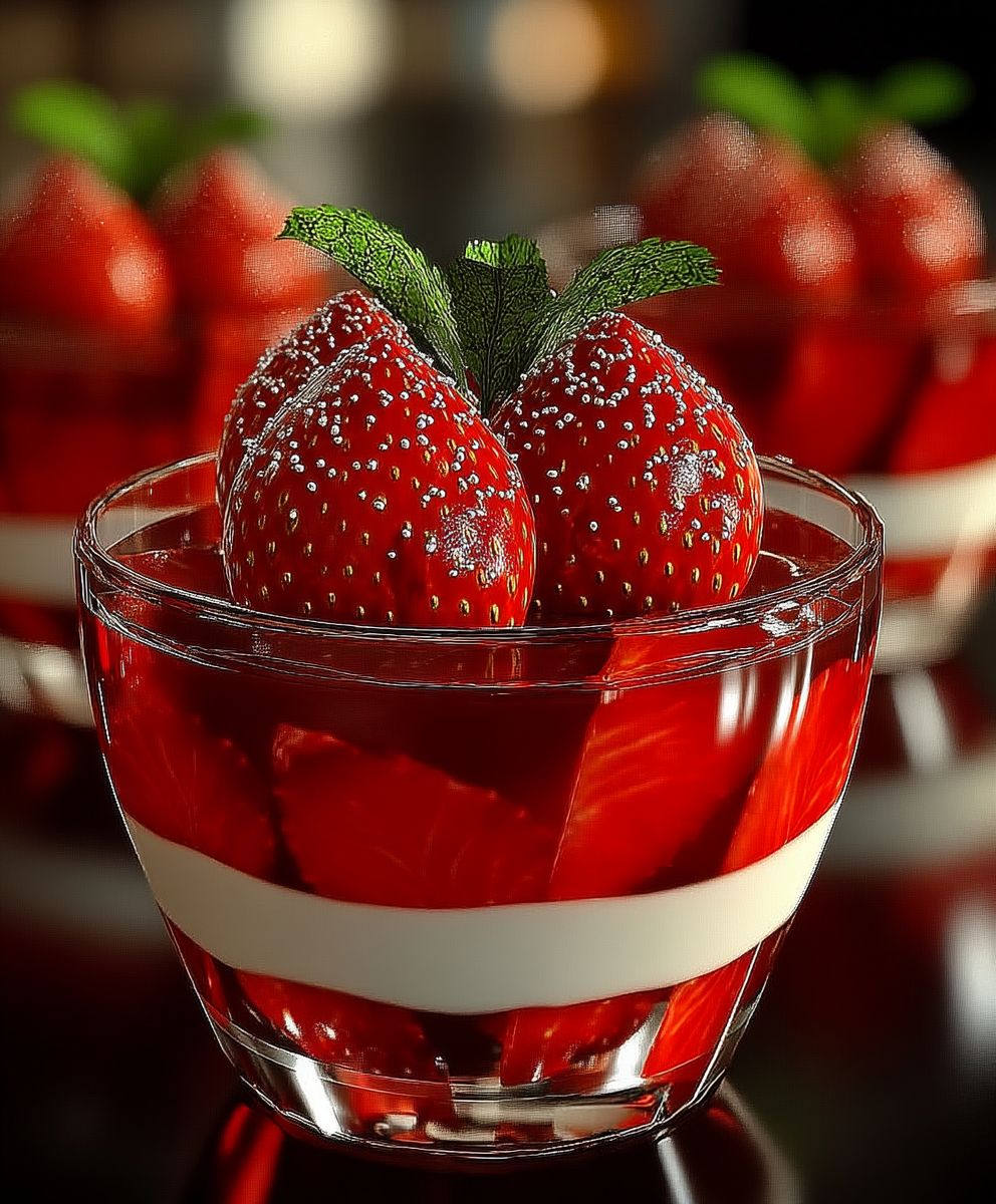 Gelée de fraises à étages