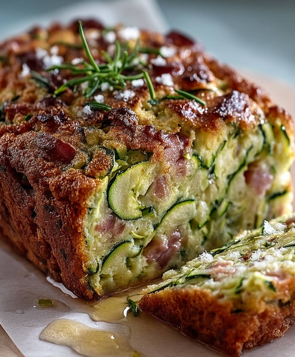 Cake courgette lardons moelleux