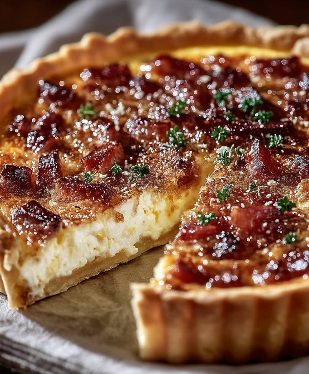 Quiche lardons tomates oignons