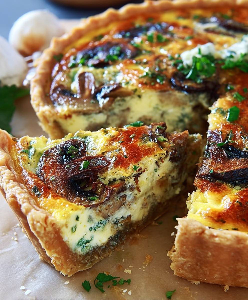Quiche poulet champignons facile