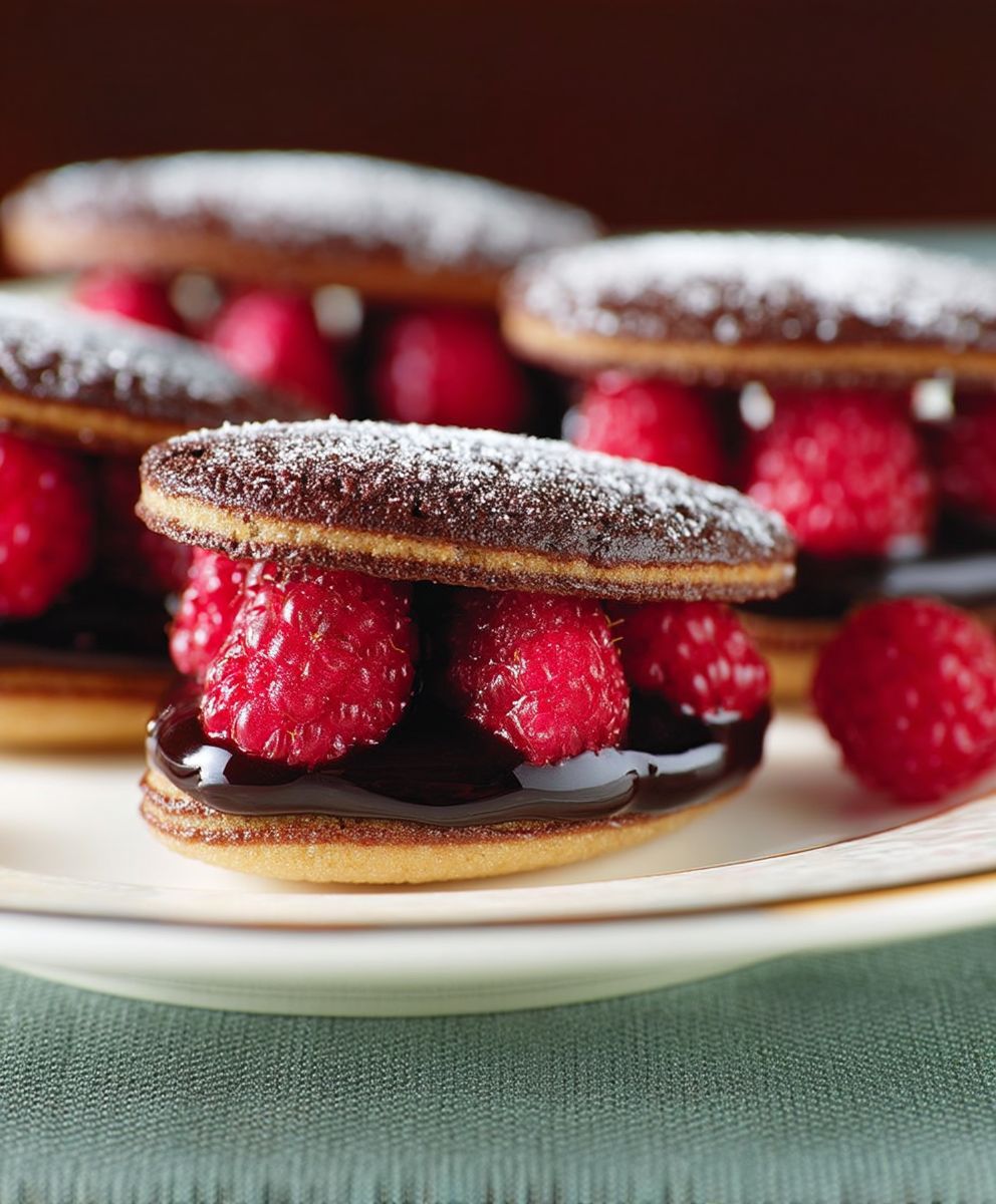 Langues de chat chocolat framboises