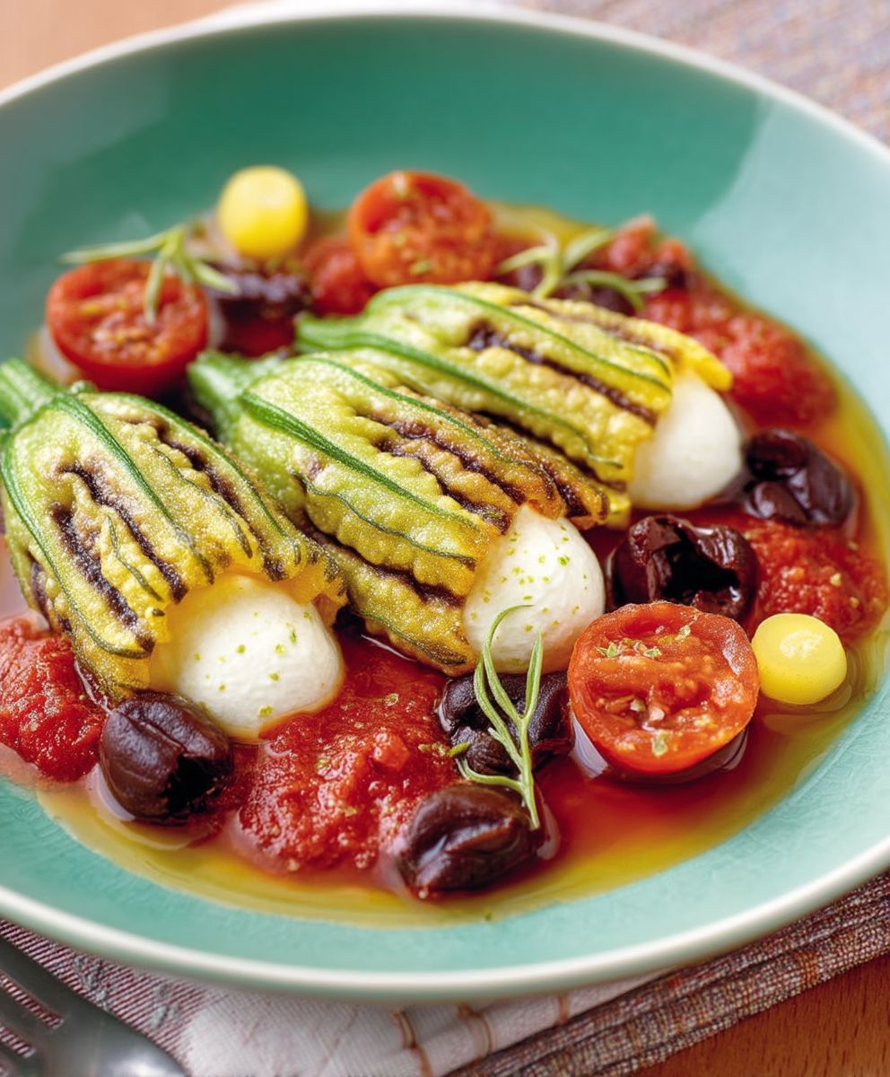 Fleurs courgettes farcies niçoise