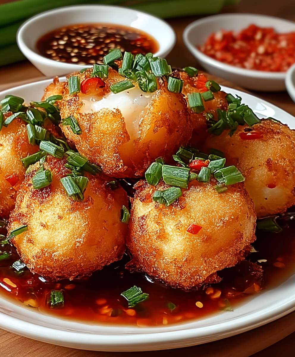 Boulettes crevettes sauce chili