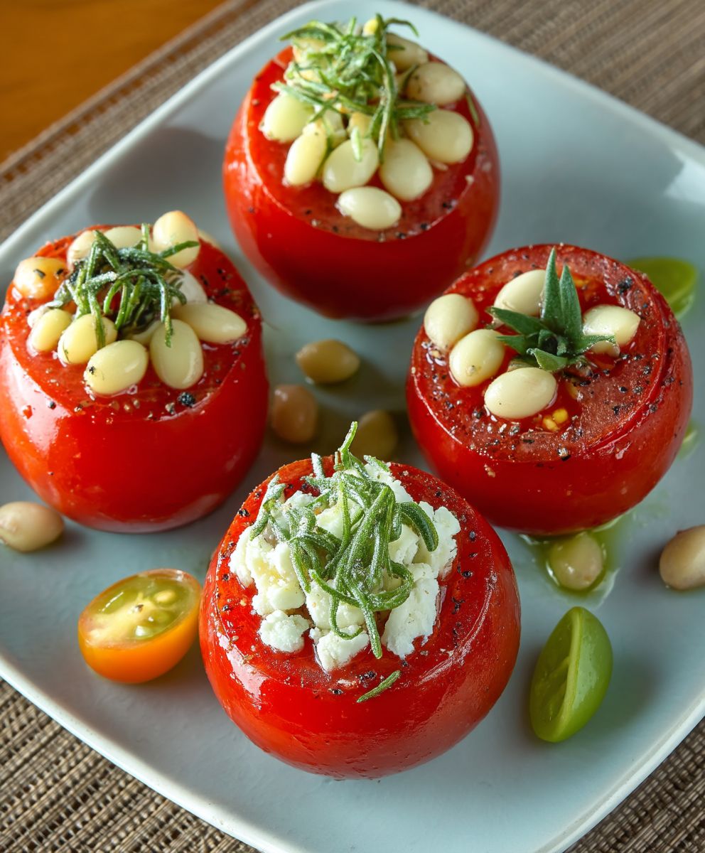 Tomates farcies aux haricots blancs
