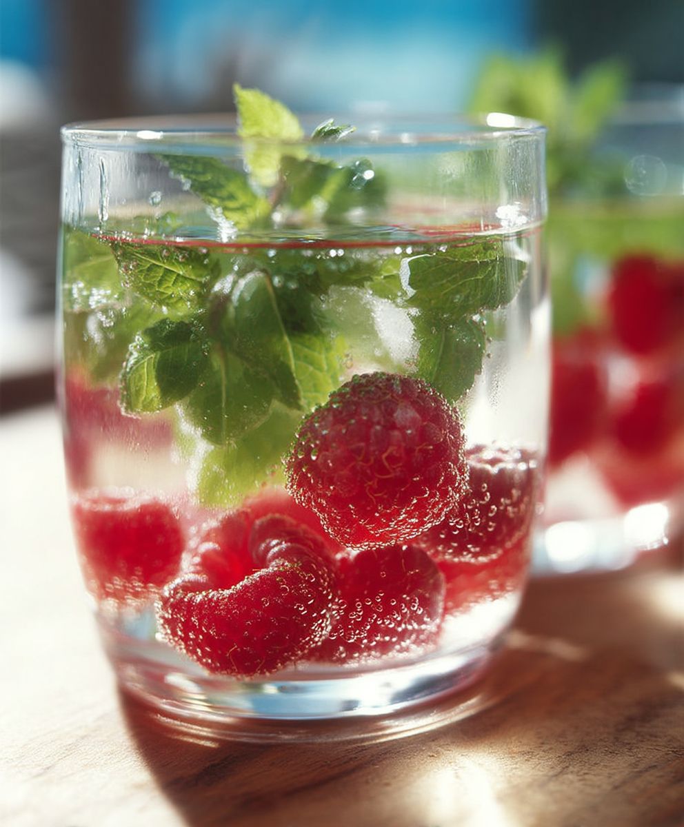 Eau menthe framboise