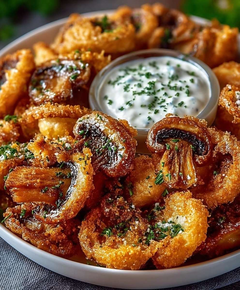 Champignons frits sauce ranch maison