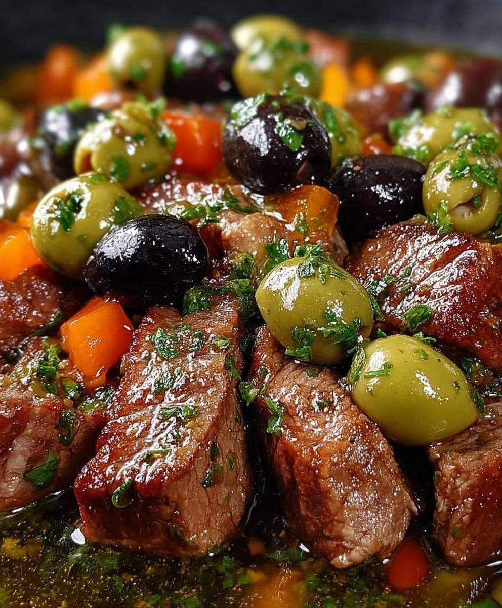 Sauté de veau olives vertes