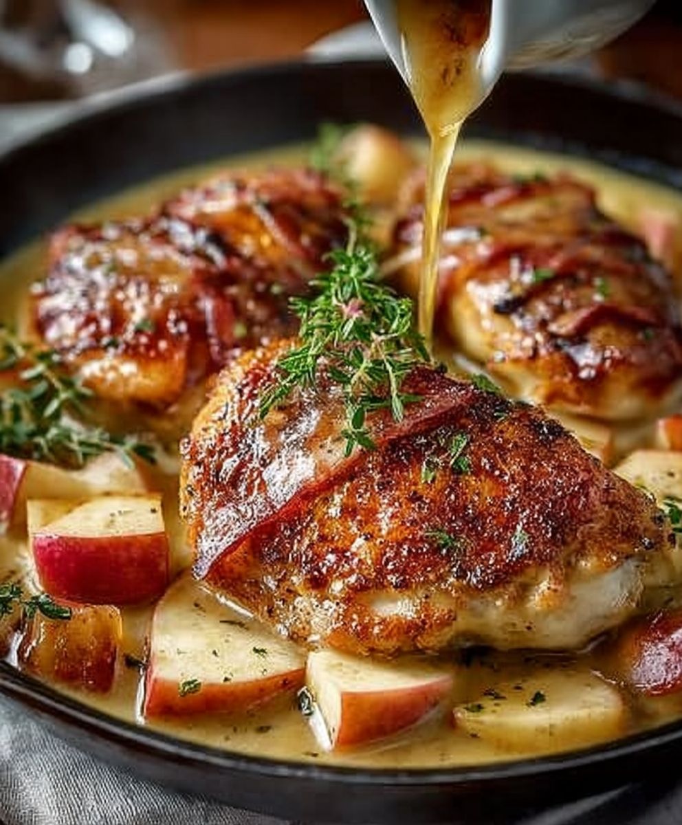 Poulet sauce cidre de pomme