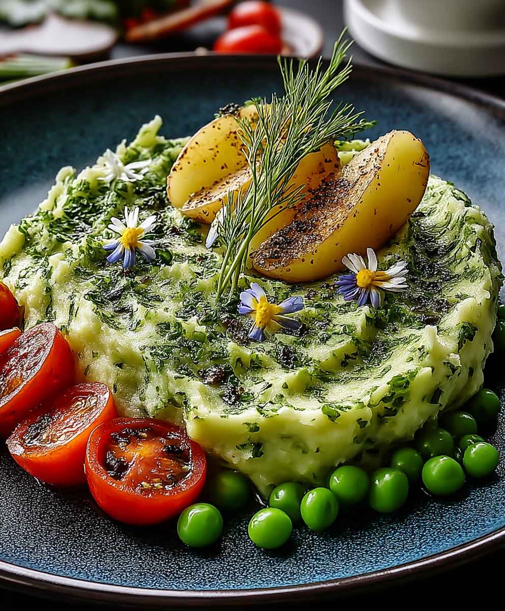 Purée légumes printemps herbes