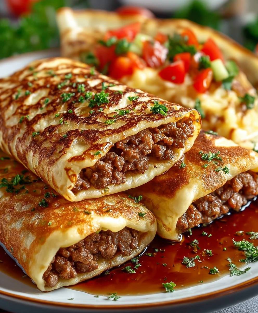 Crêpes salées viande hachée