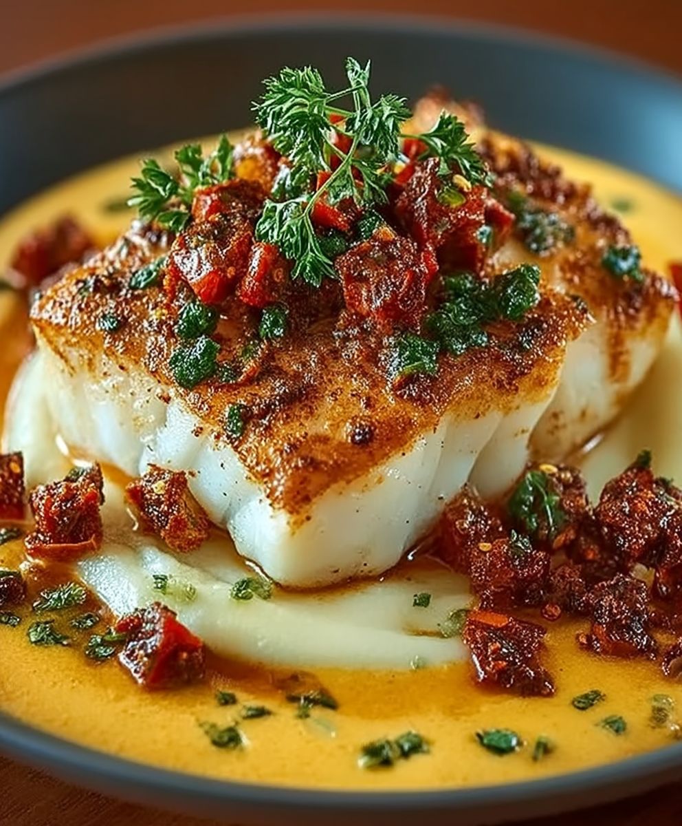 Cabillaud rôti crème chorizo
