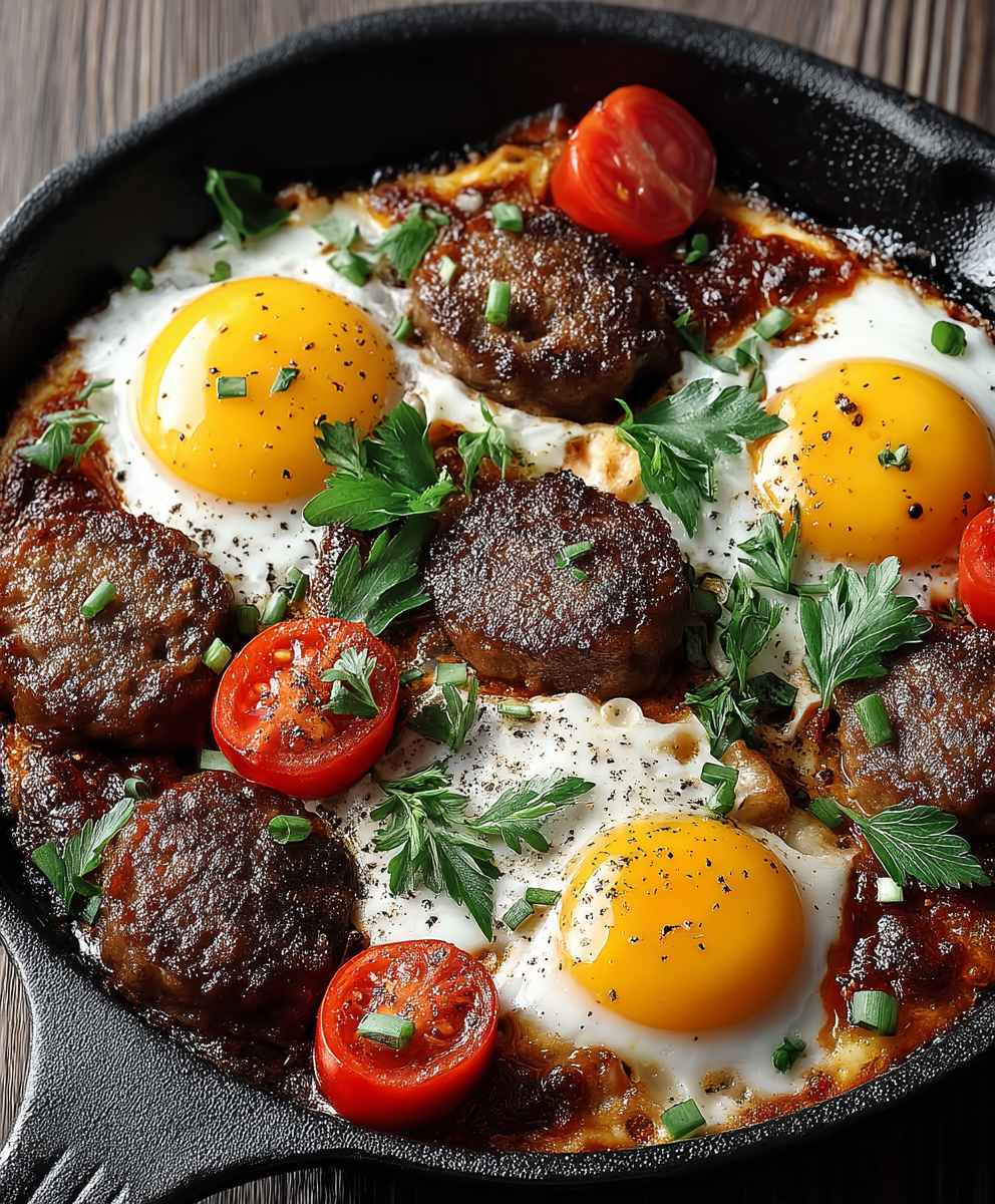 Poêles déjeuner saucisse agneau épicée
