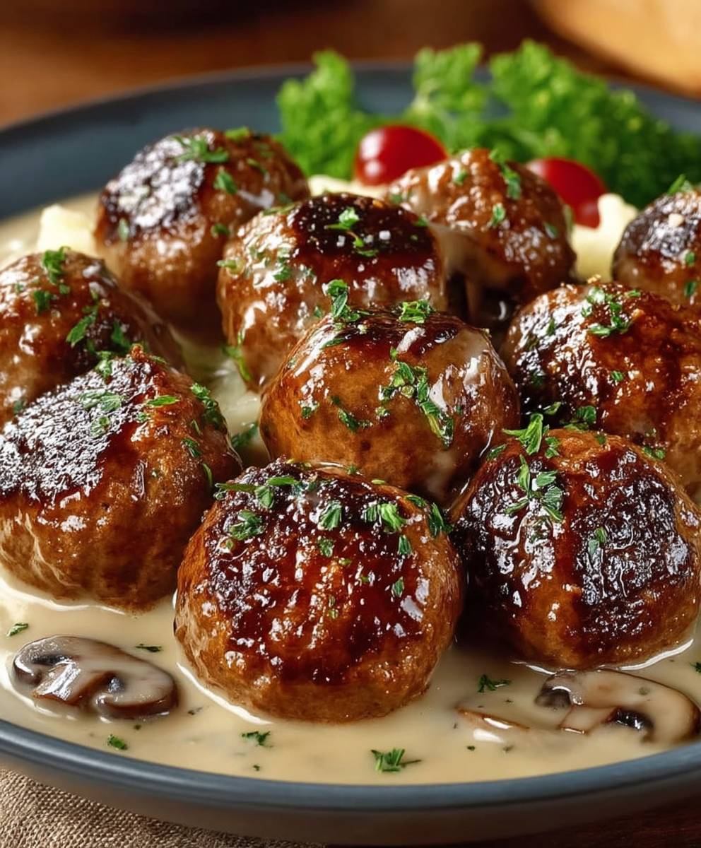 Boulettes de viande sauce champignon