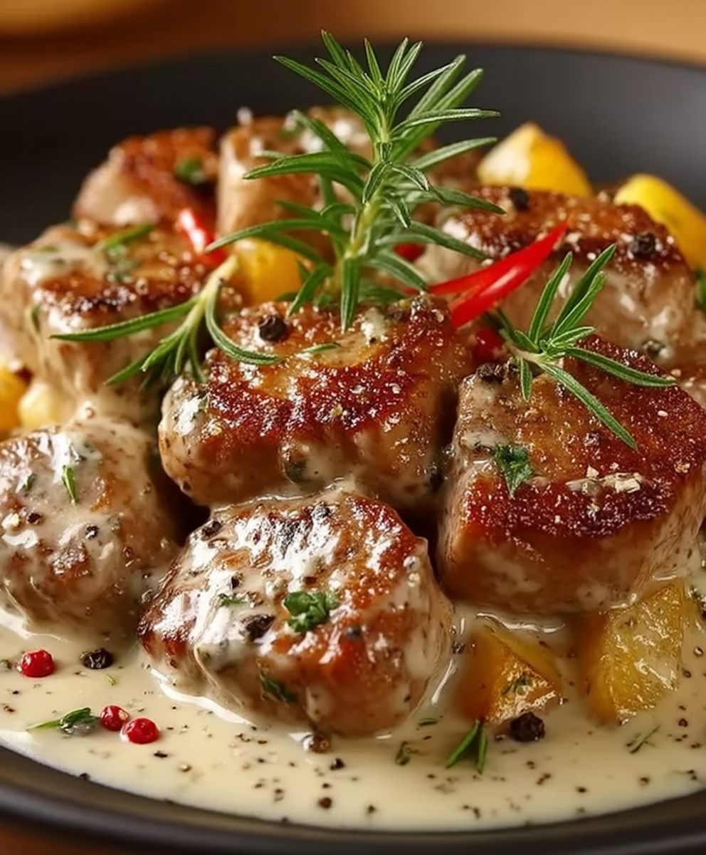 Sauté de porc crème moutarde