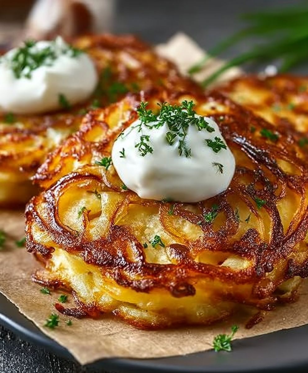 Galettes pommes de terre oignons