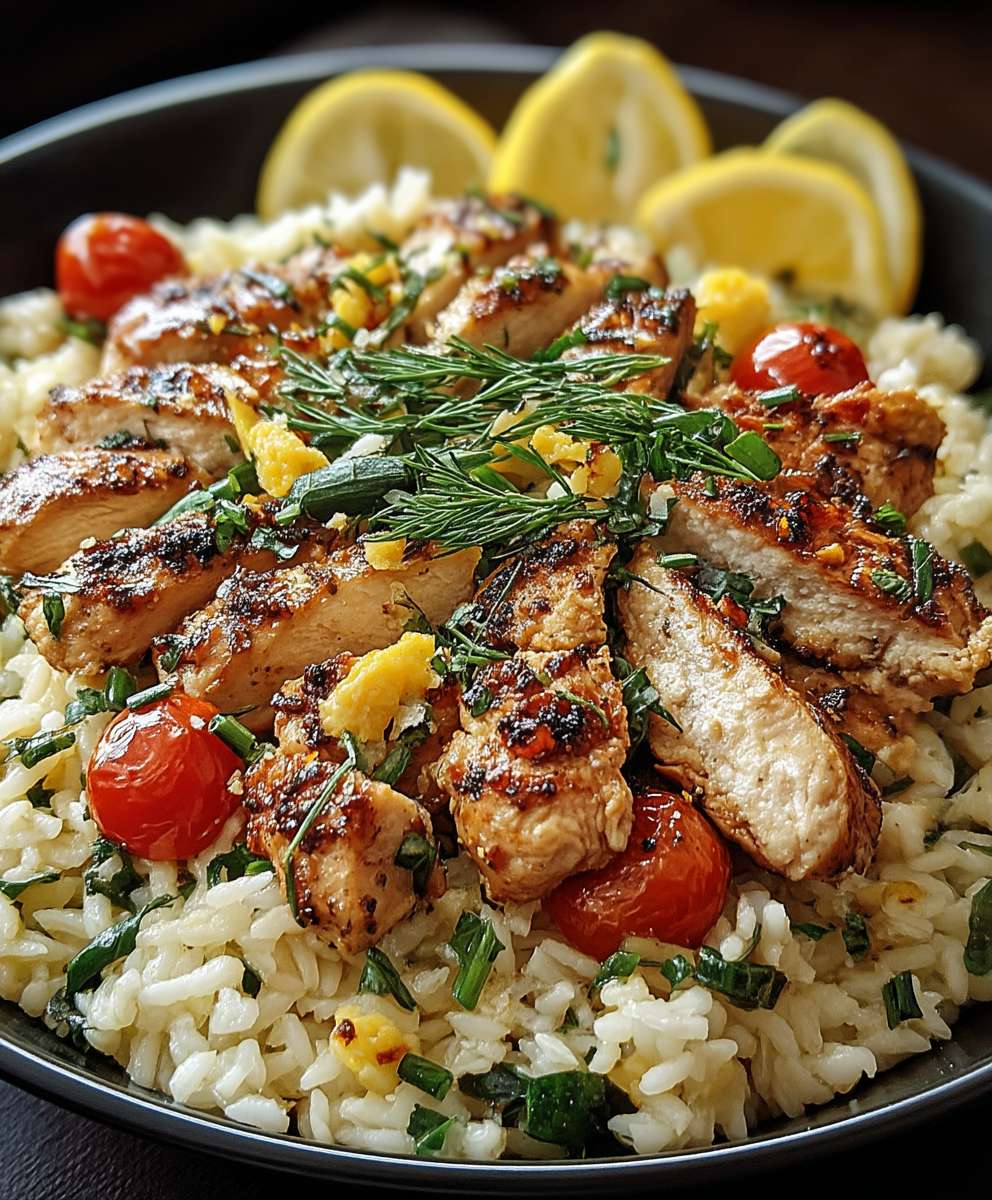 Poulet grec riz citron