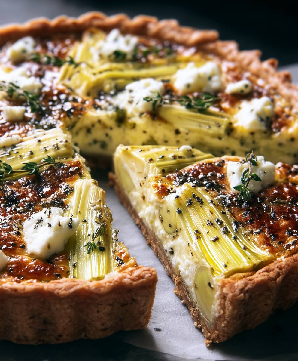 Quiche poireaux thym chèvre