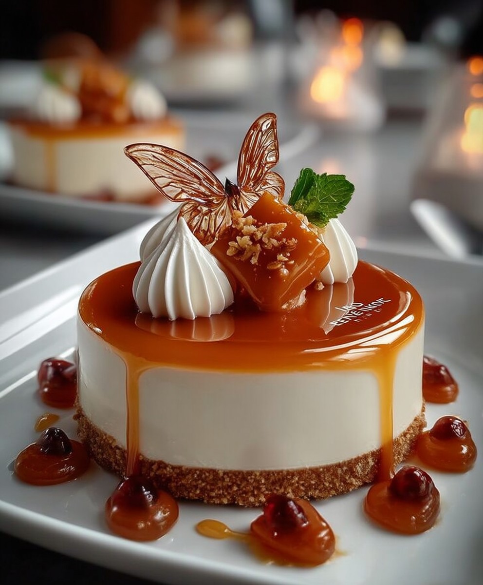 Entremet vanille caramel