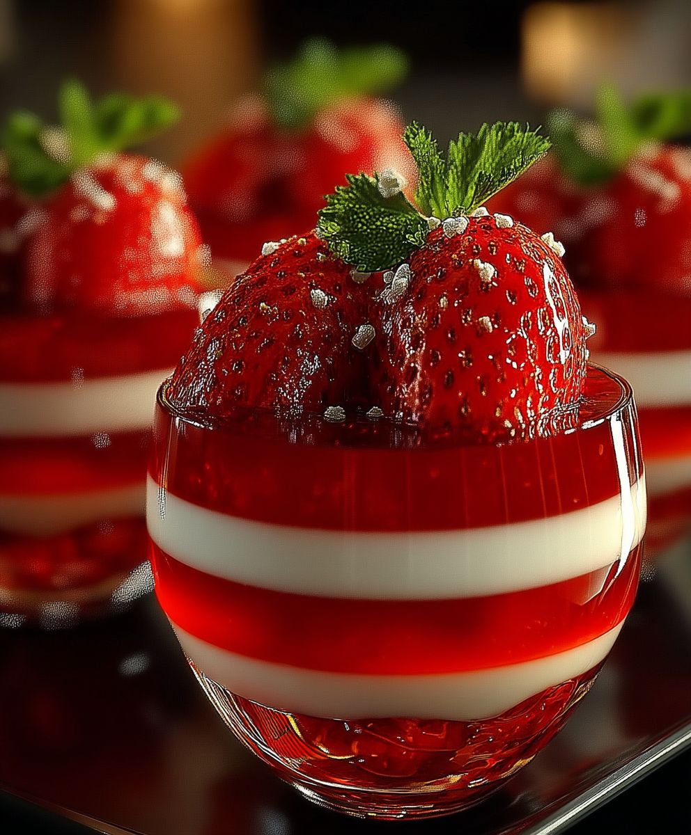 Gelée de fraises à étages