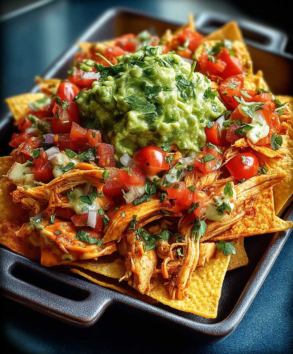 Nachos poulet guacamole wasabi