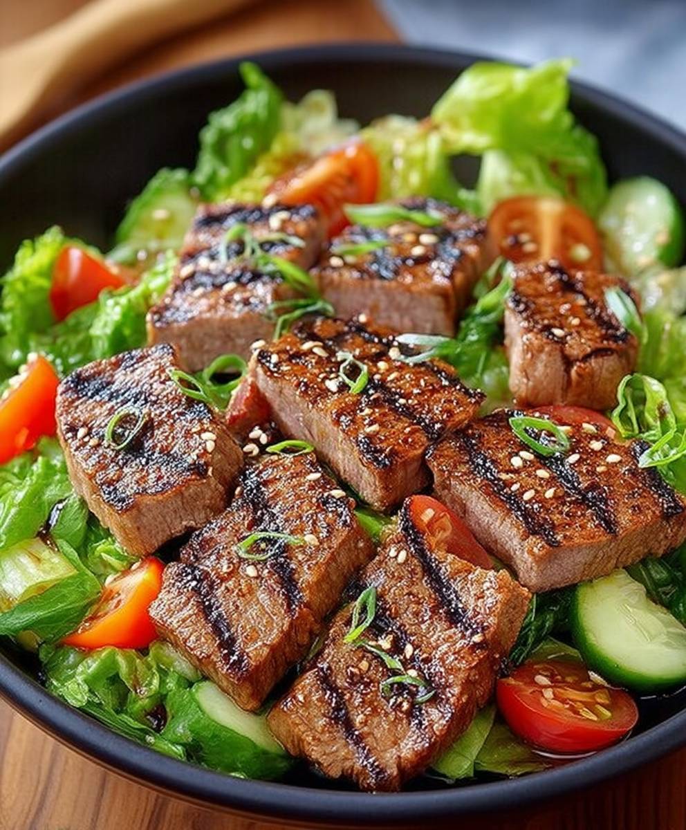Salade filet boeuf asiatique grillé