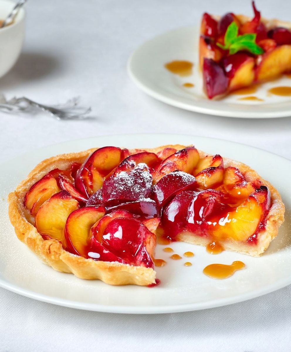 Tarte nectarines prunes sirop d'érable