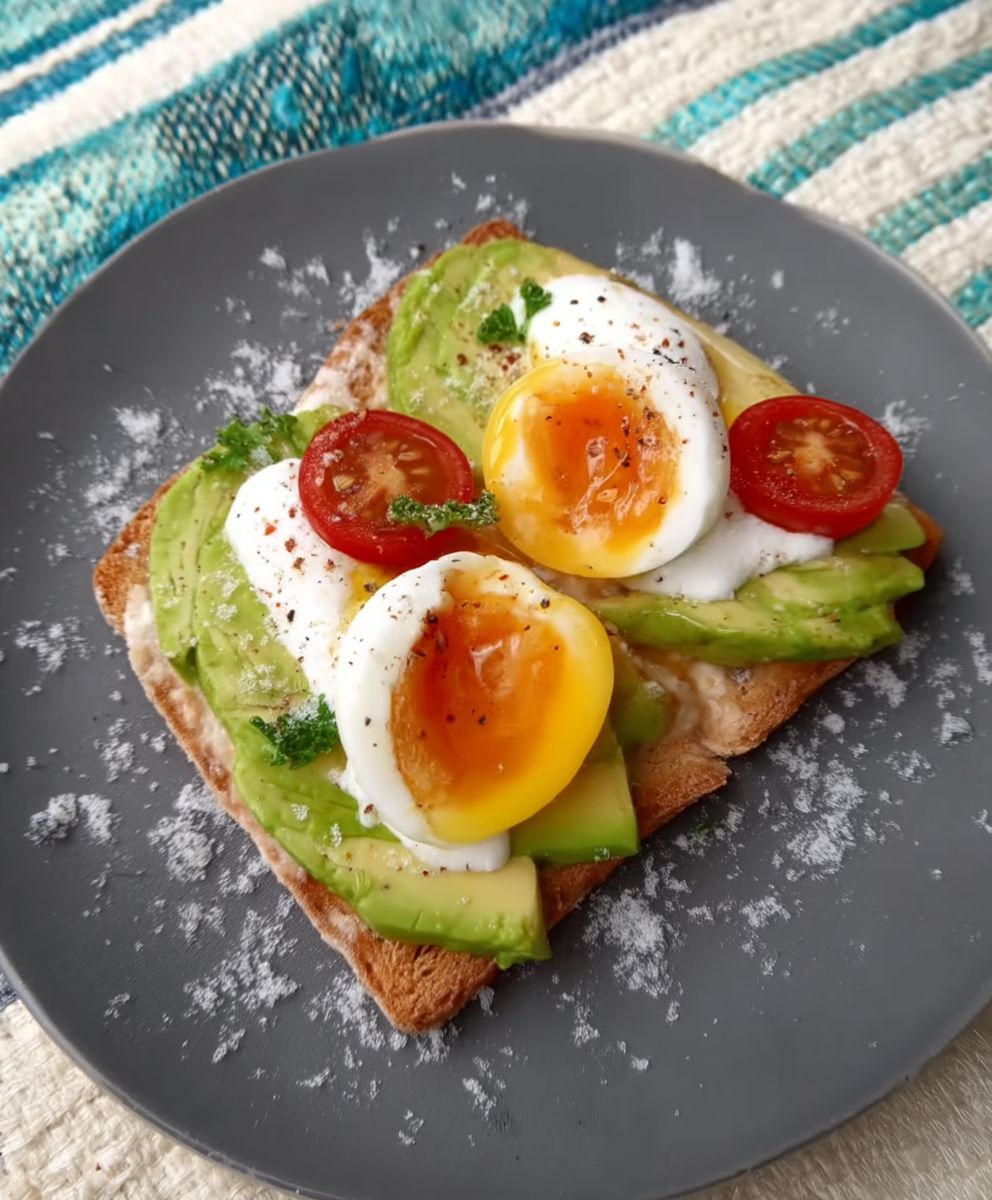 Toast avocat oeuf mollet