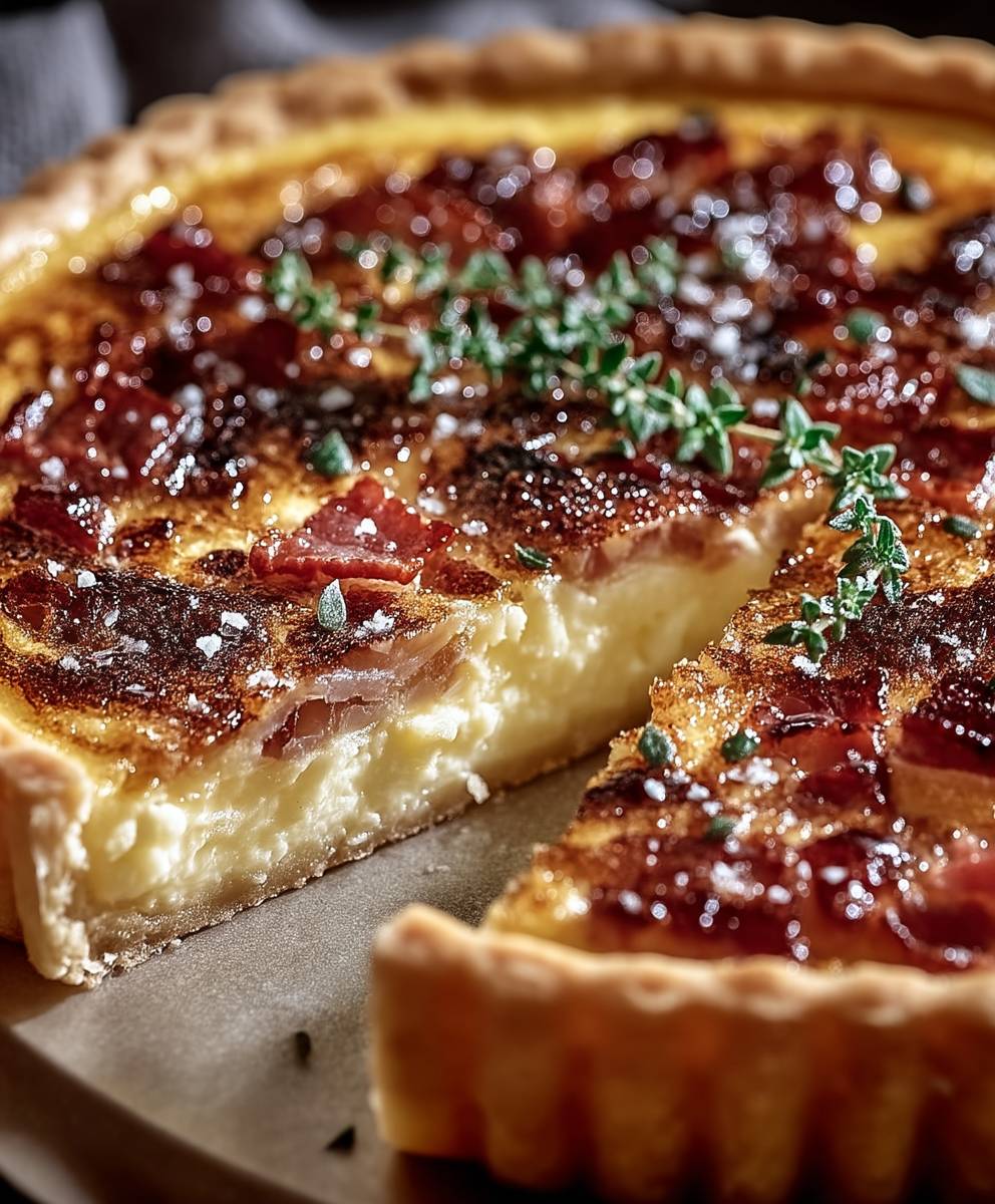 Quiche lardons tomates oignons