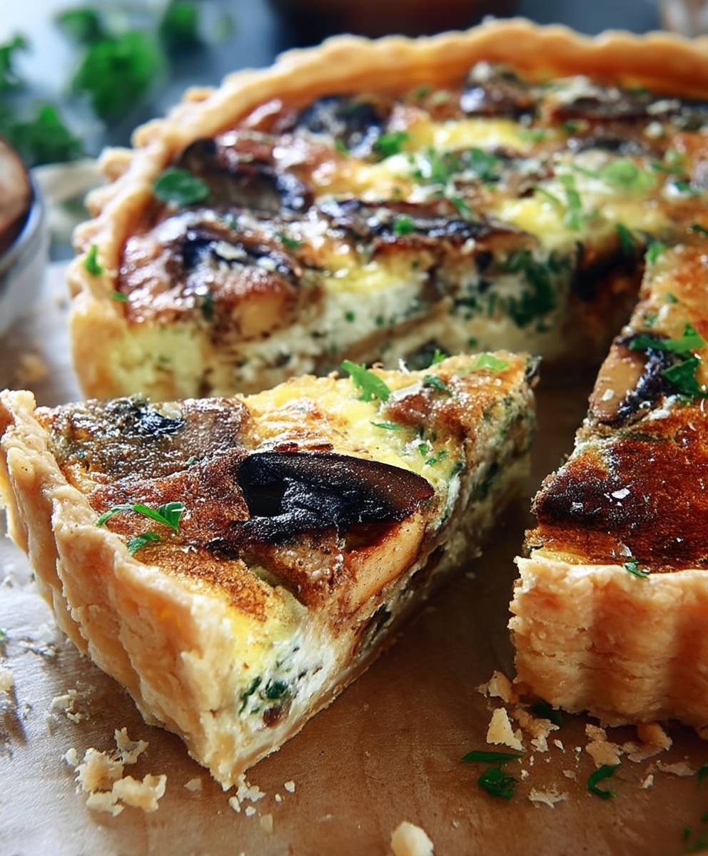 Quiche poulet champignons facile
