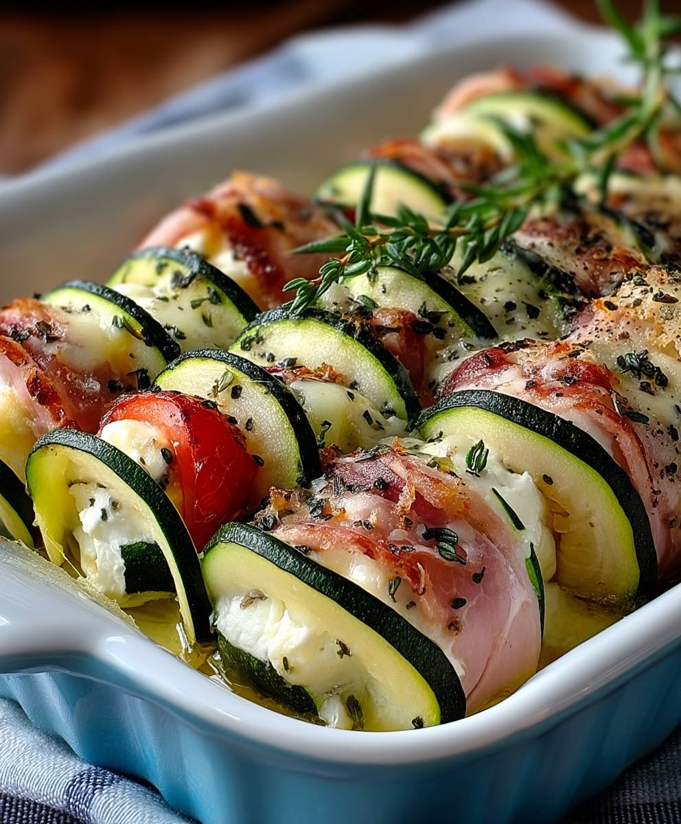 Tian courgettes jambon chèvre
