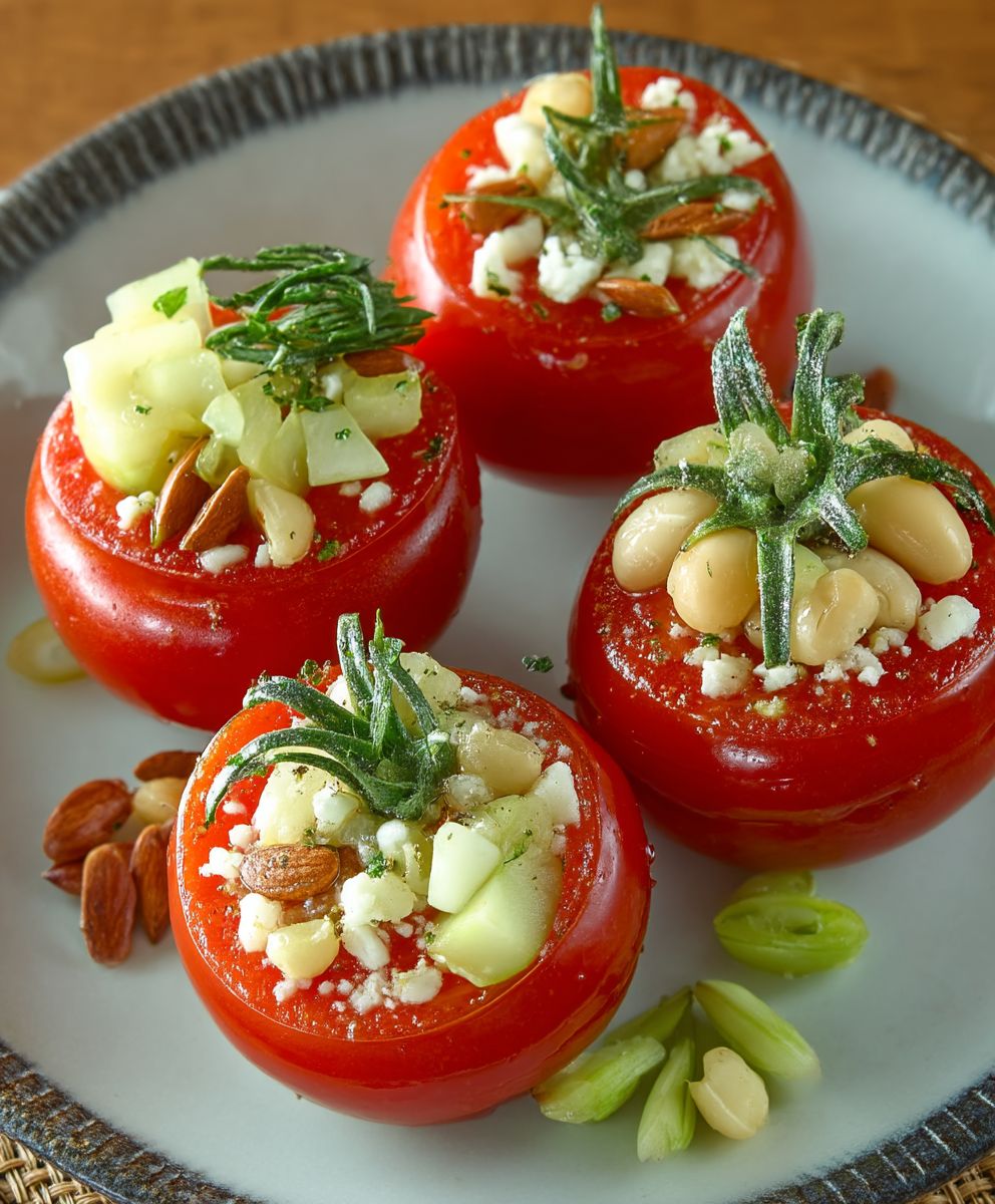 Tomates farcies aux haricots blancs