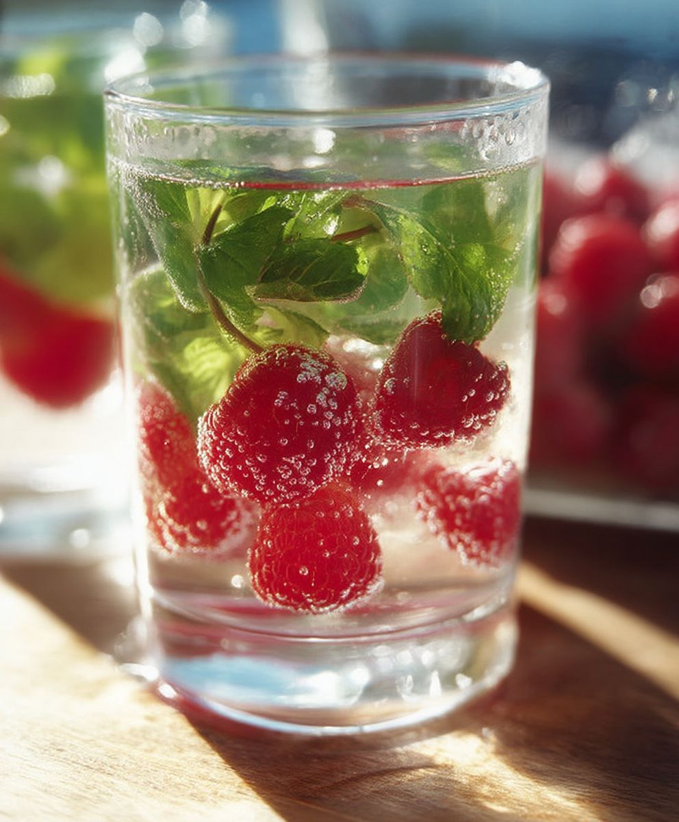 Eau menthe framboise