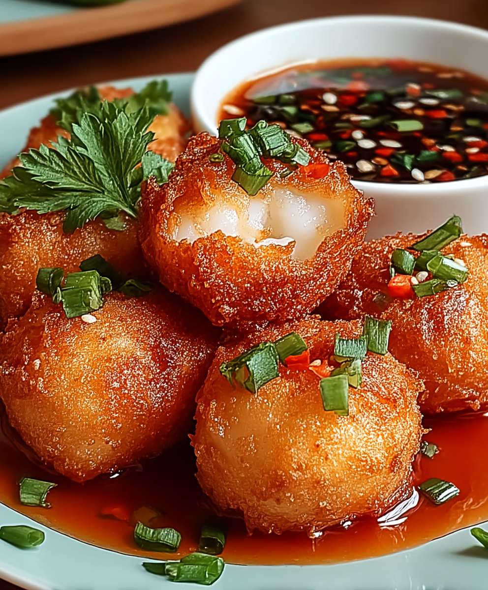 Boulettes crevettes sauce chili