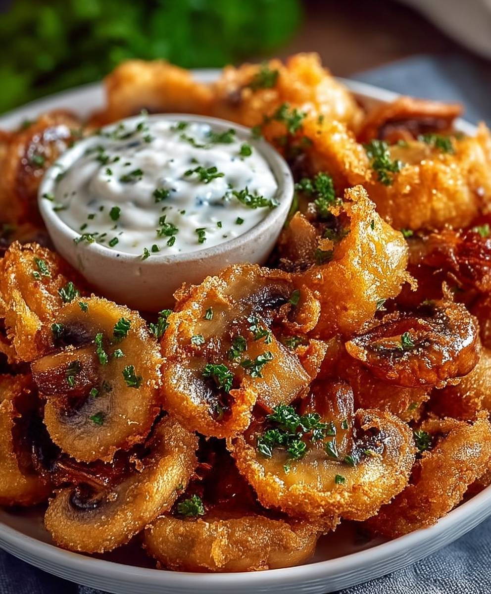 Champignons frits sauce ranch maison