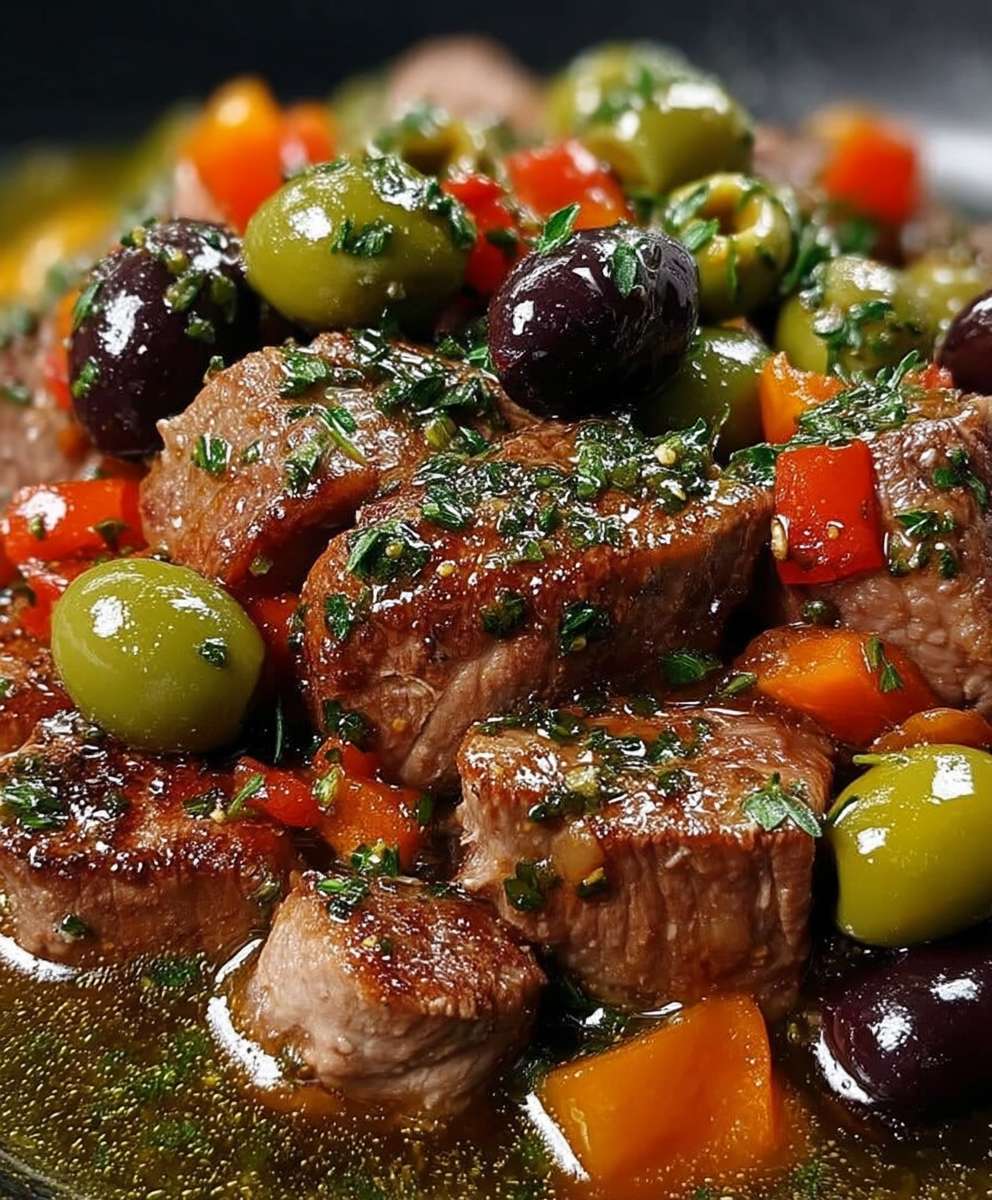 Sauté de veau olives vertes