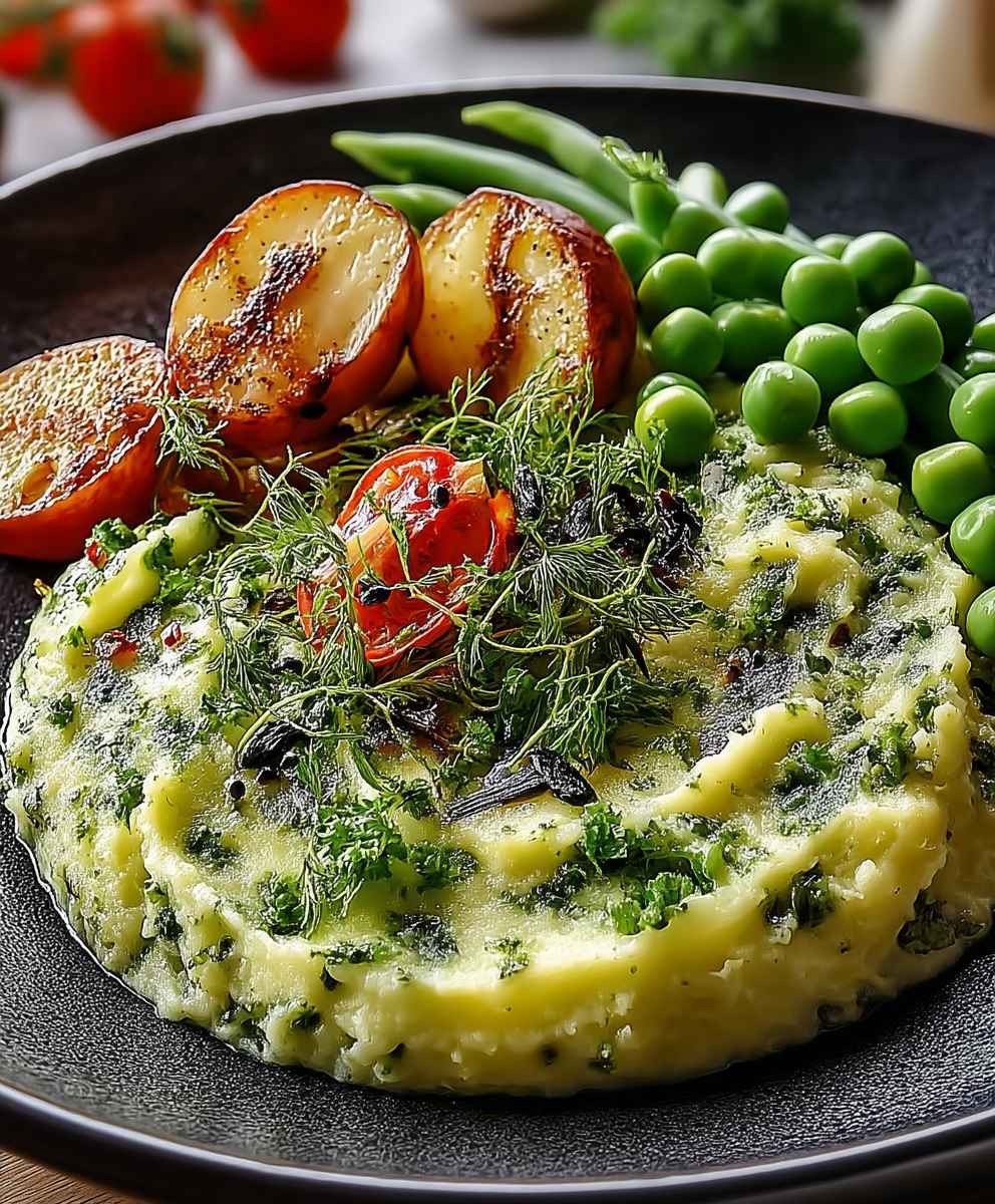 Purée légumes printemps herbes