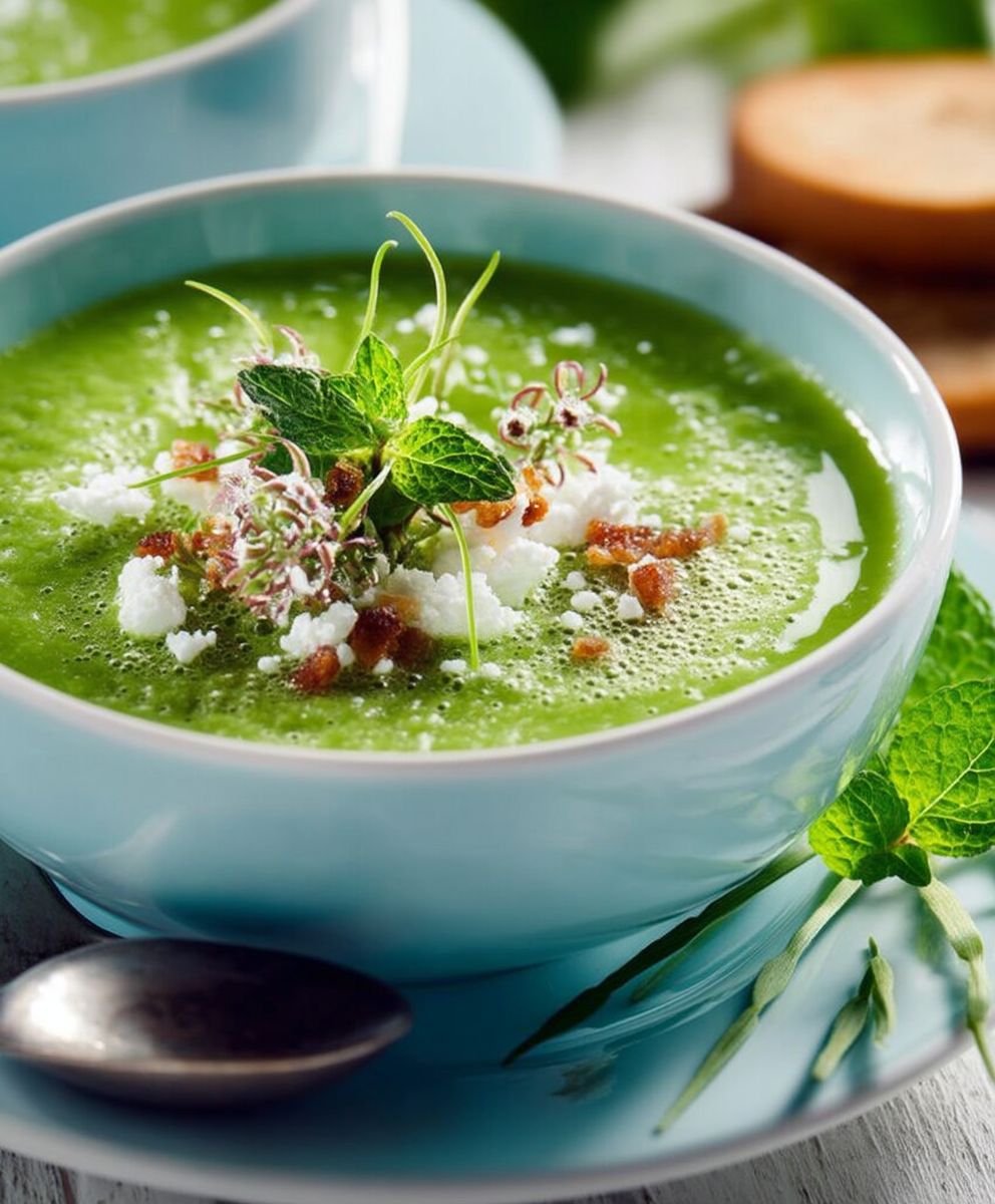 Velouté froid à la menthe