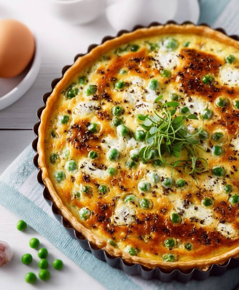 Quiche aux petits pois