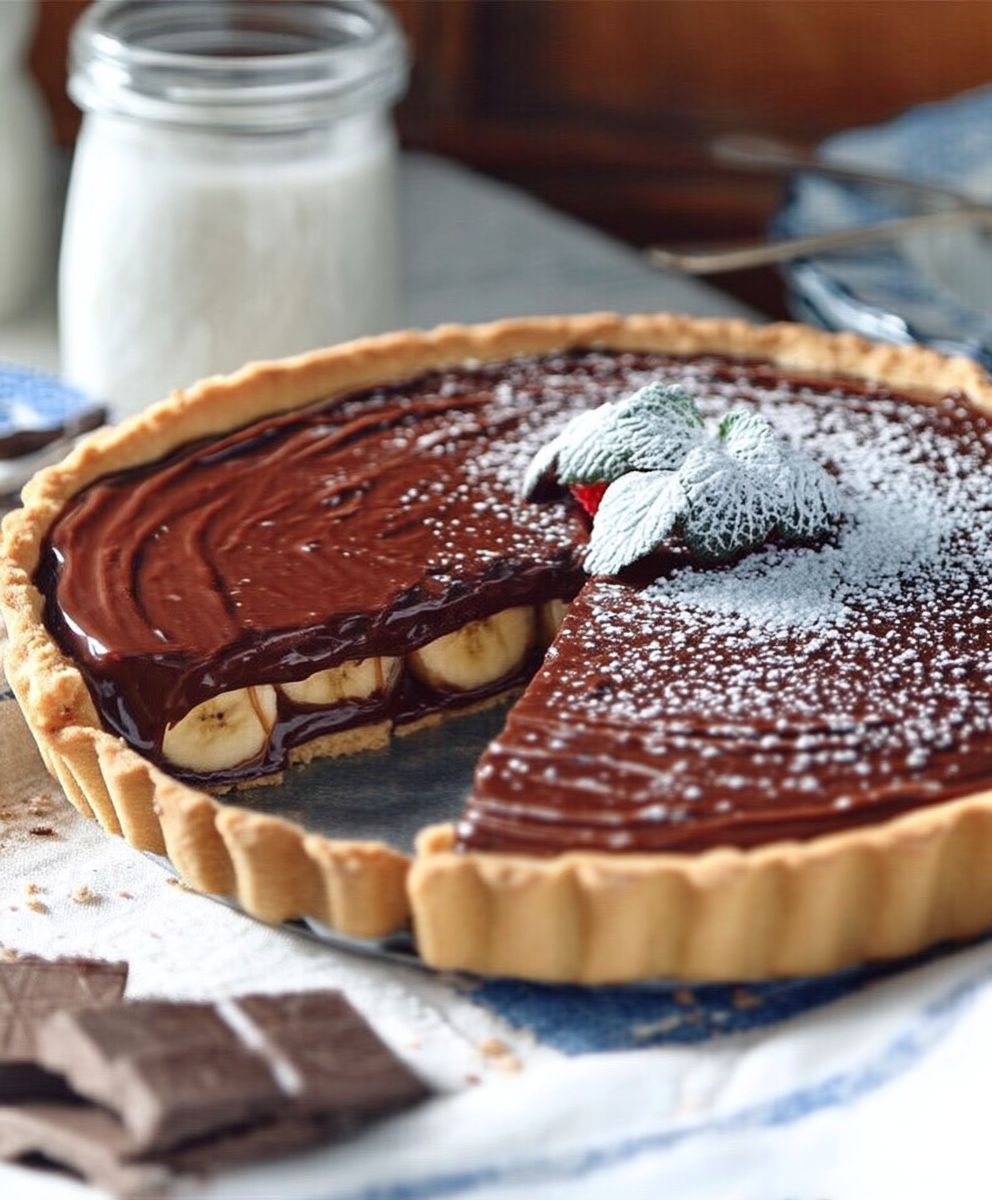 Tarte banane chocolat
